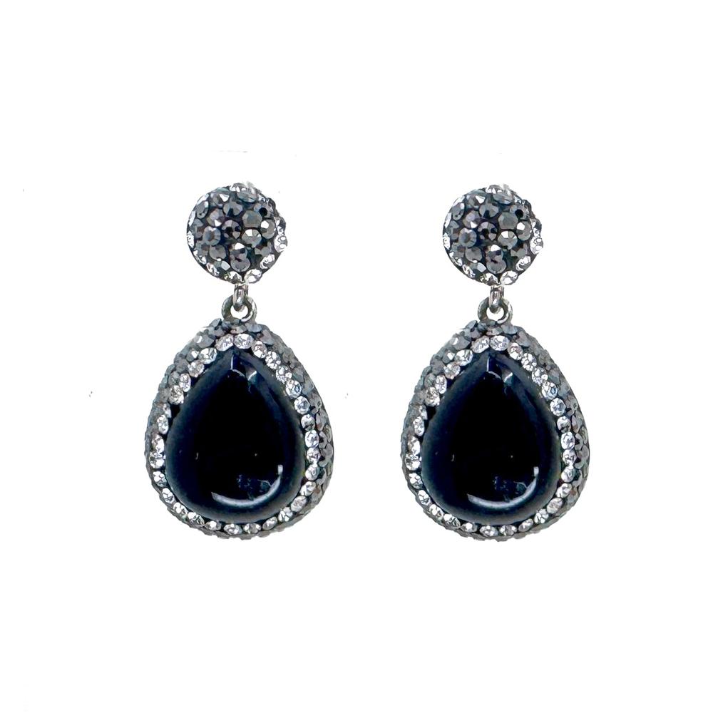 Hematite Crystal Earrings-Theia Jewelry-Swag Designer Jewelry