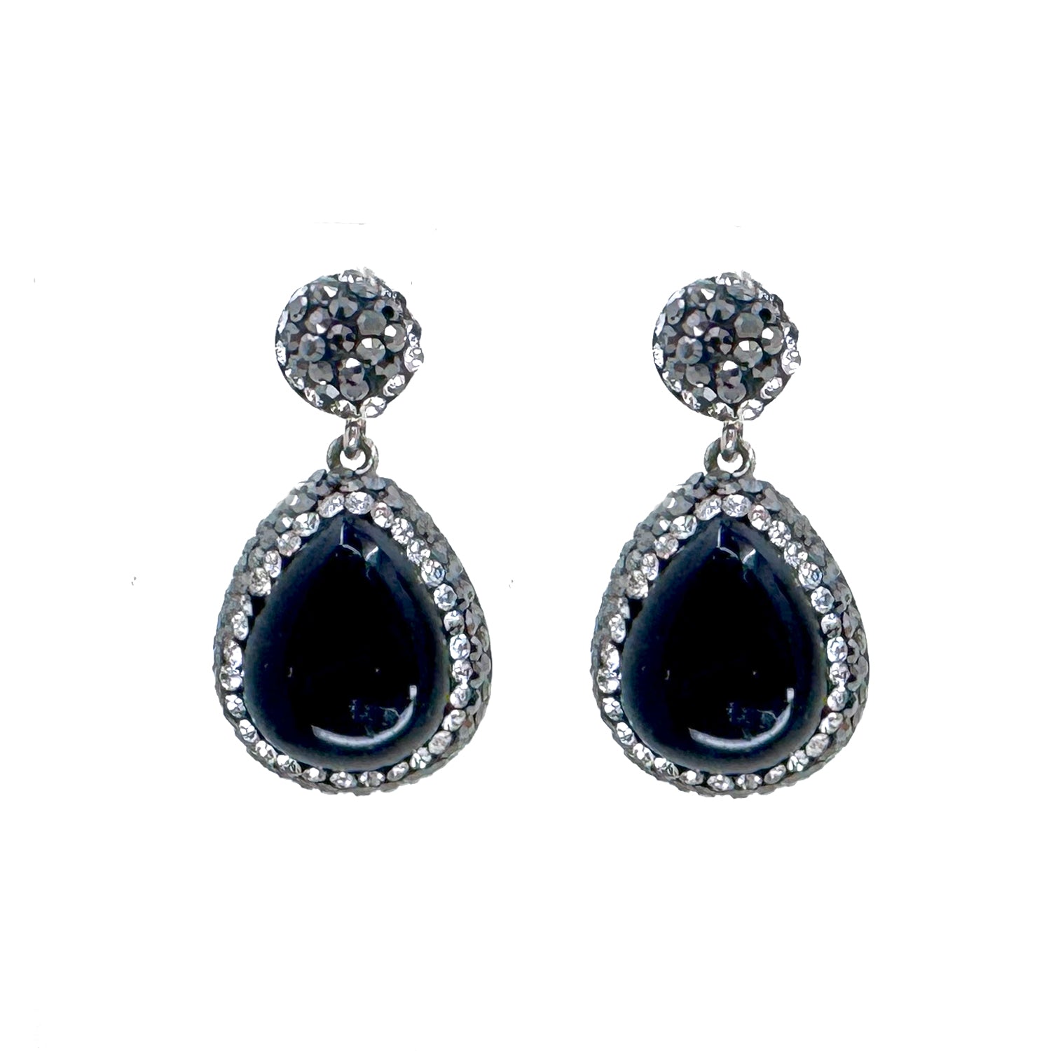 Hematite Crystal Earrings-Theia Jewelry-Swag Designer Jewelry