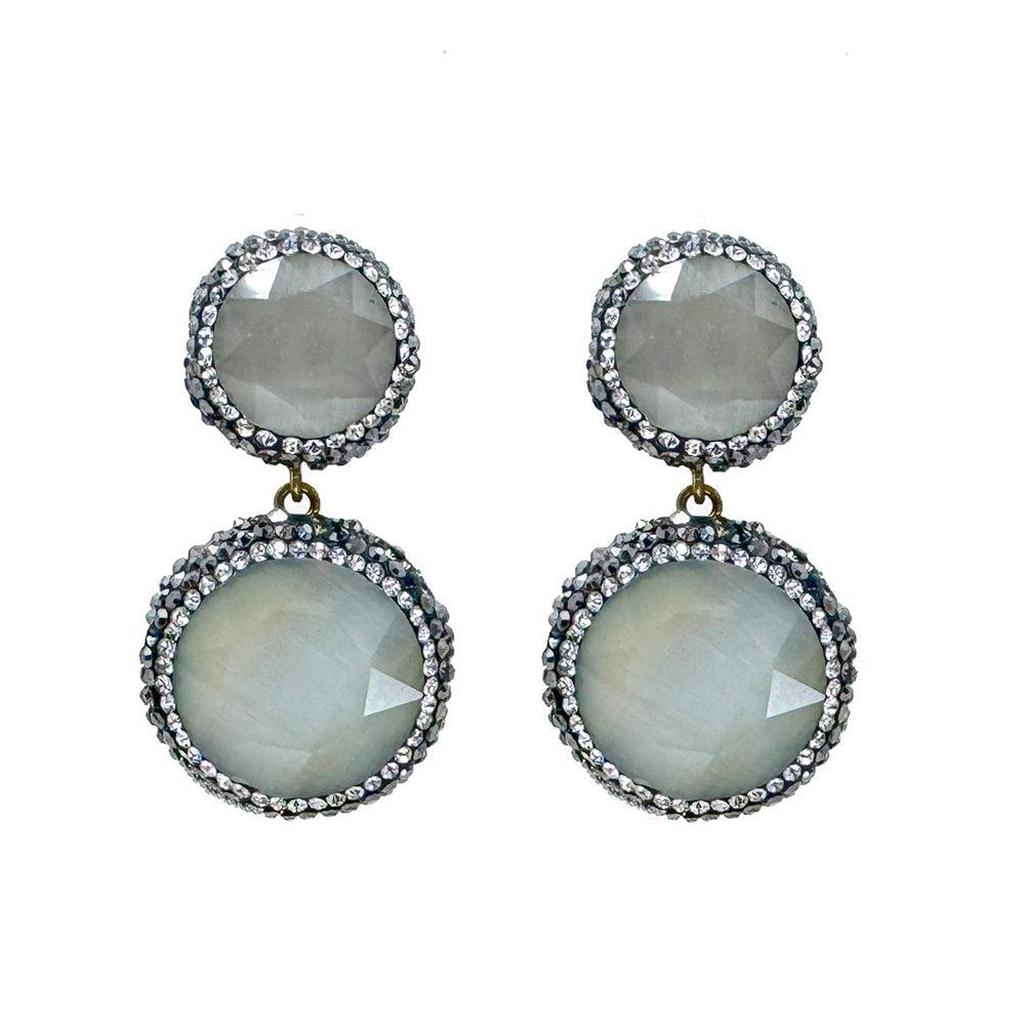 Hematite Crystal Earrings-Theia Jewelry-Swag Designer Jewelry