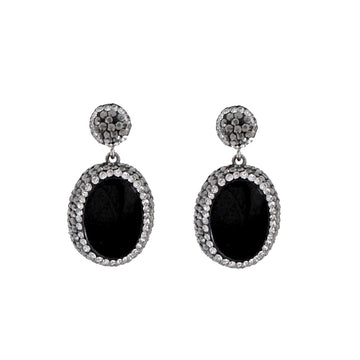 Hematite Earringss with Oval Drop