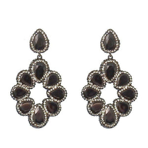 Hematite and Crystal Earrings-Swag Designer Jewelry-Swag Designer Jewelry