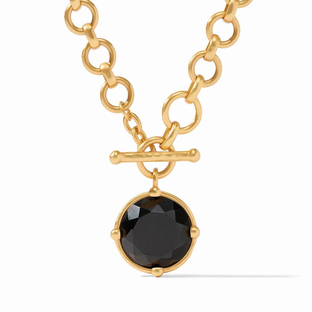 Honeybee Demi Necklace: Gold chain with black onyx pendant.
