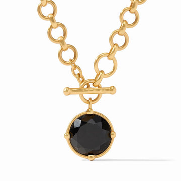 Honeybee Demi Necklace: Gold chain with black onyx pendant.
