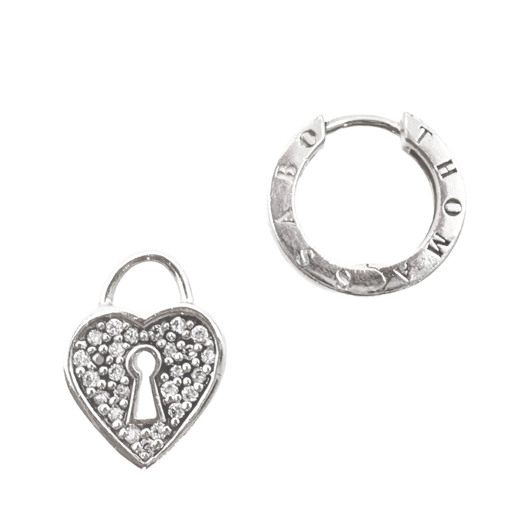 Huggie with Pave Heart Dangle-Thomas Sabo-Swag Designer Jewelry