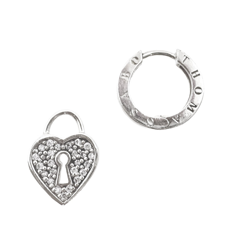 Huggie with Pave Heart Dangle-Thomas Sabo-Swag Designer Jewelry