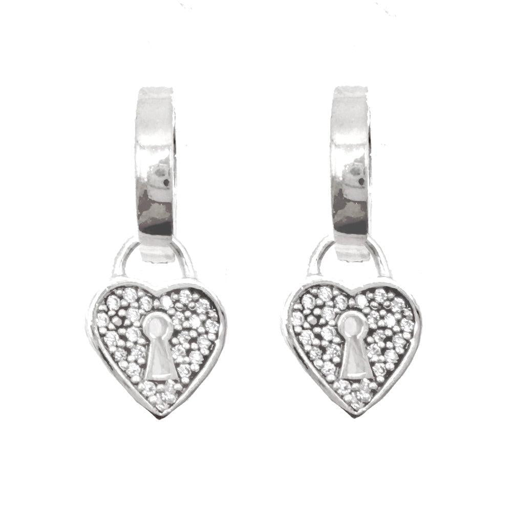 Huggie with Pave Heart Dangle-Thomas Sabo-Swag Designer Jewelry
