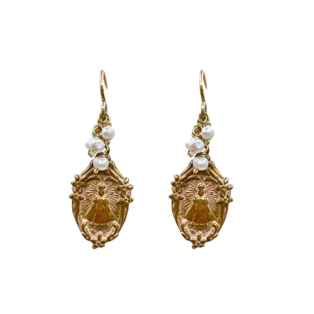 Gold Medal Dangles with Pearl Accents