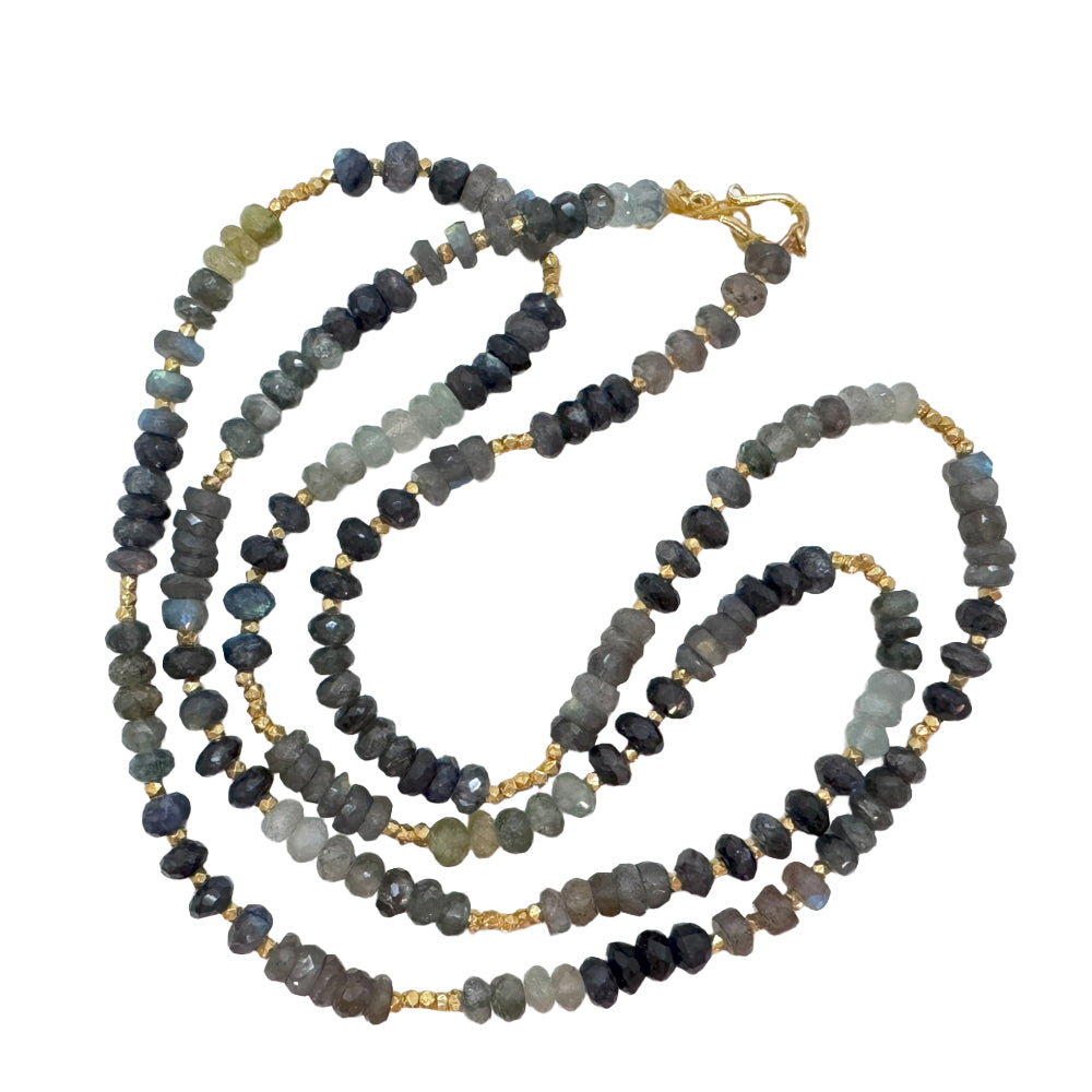 Labradorite with Moss Aqua Necklace