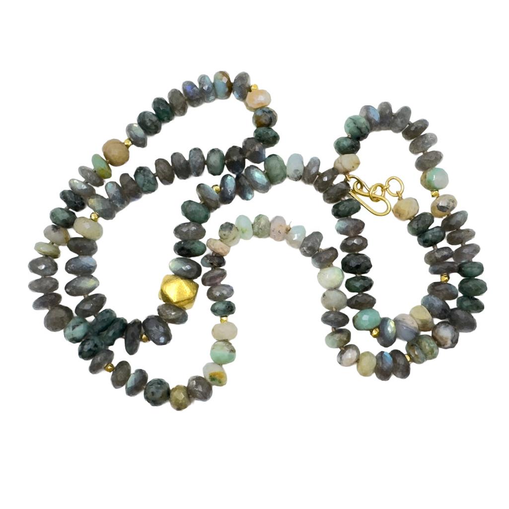 Labradorite, Chrysophase Necklace-Lena Skadesgard-Swag Designer Jewelry