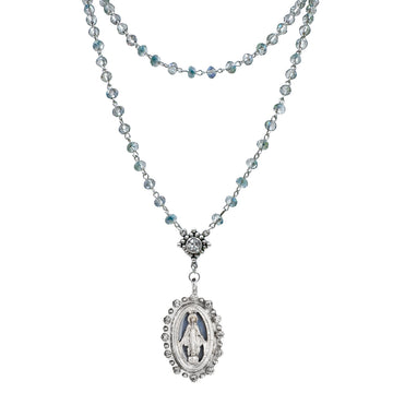 Rosary in Blue Lagoon-Virgins Saints and Angels-Swag Designer Jewelry