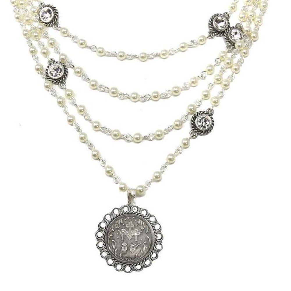 Immaculate Magdalena Pearl Necklace-Virgins Saints and Angels-Swag Designer Jewelry