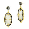 Imperial Mother of Pearl earrings: Gold-tone oval drop earrings with mother-of-pearl center and clear cubic zirconia accents.
