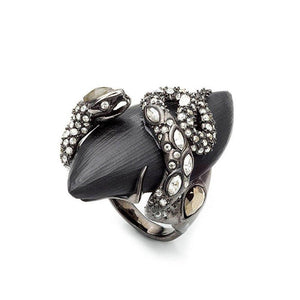 Imperial Noir Coiled Snake Ring size 7-Alexis Bittar-Swag Designer Jewelry