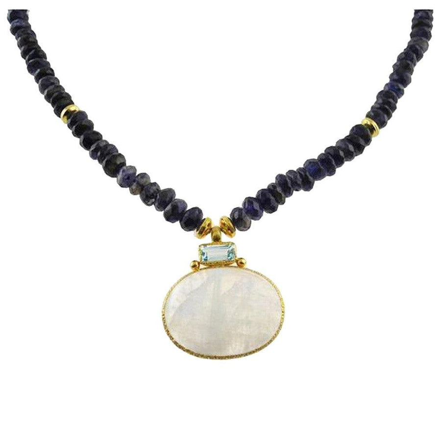 Iolite and Blue Topaz and Moonstone Necklace-Vasant-Swag Designer Jewelry