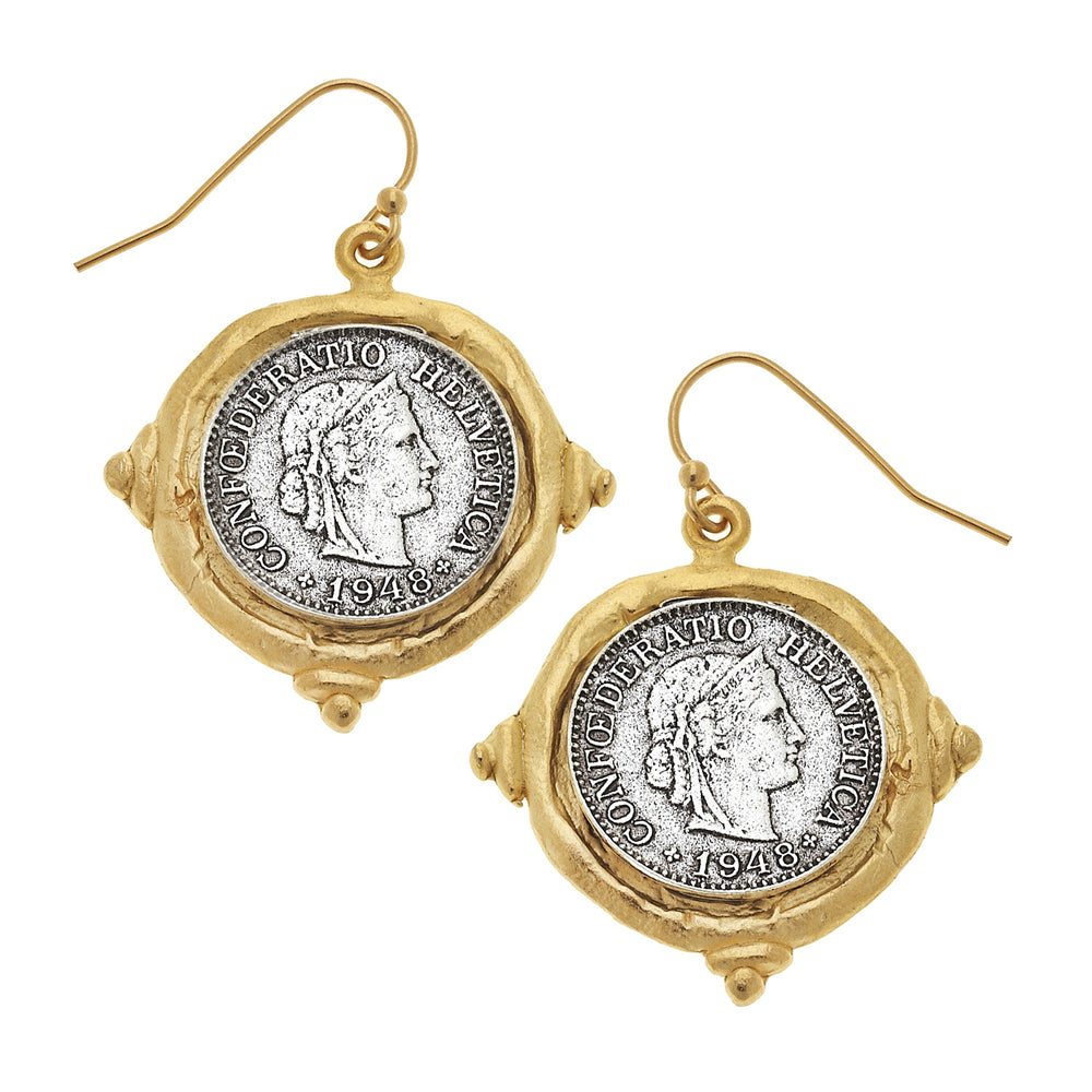 Italian Coin Earrings-Susan Shaw-Swag Designer Jewelry