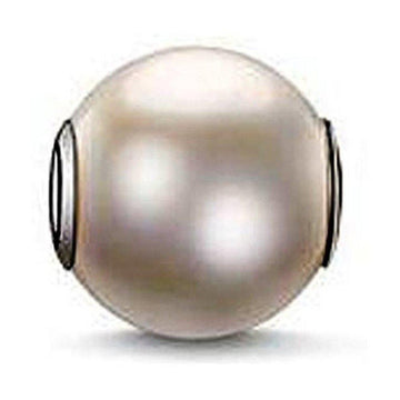 Large cream-colored Karma Bead Big Pearl charm with silver accents.
