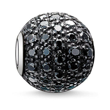 Karma Bead Black Pave: Black pave bead charm
