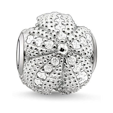 Karma Bead White Starfish charm: silver starfish bead for bracelets
