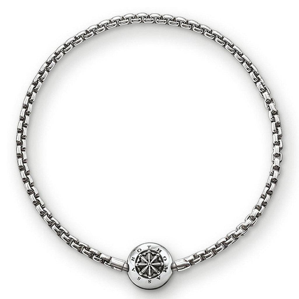 Thomas Sabo Karma Bracelet, oxidized finish, silver chain bracelet with signature charm.
