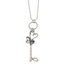Silver Key To Love necklace with entwined hearts charm, romantic gift.
