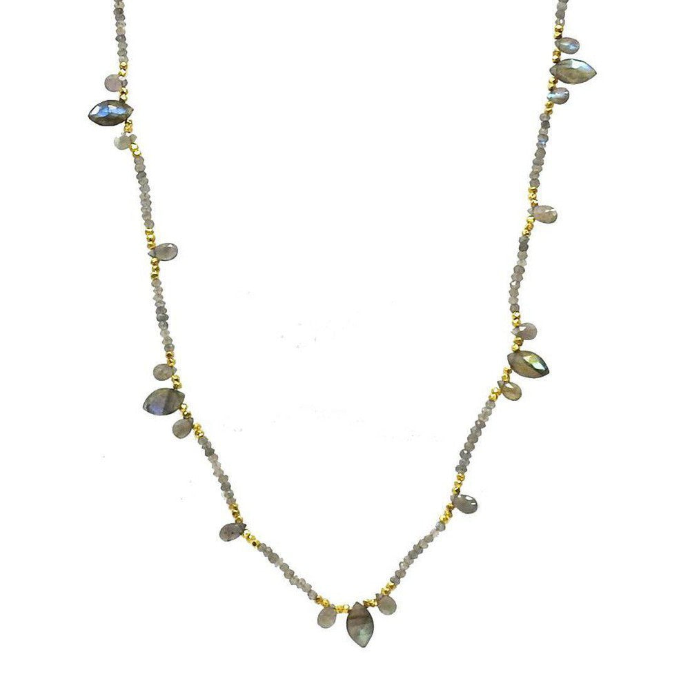 Labradorite Necklace with Marquis Accents-Robindira Unsworth-Swag Designer Jewelry