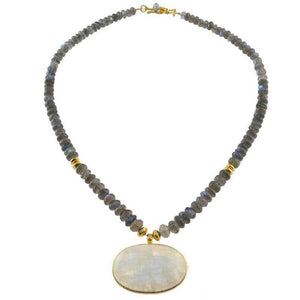Labradorite and Moonstone Necklace-Vasant-Swag Designer Jewelry
