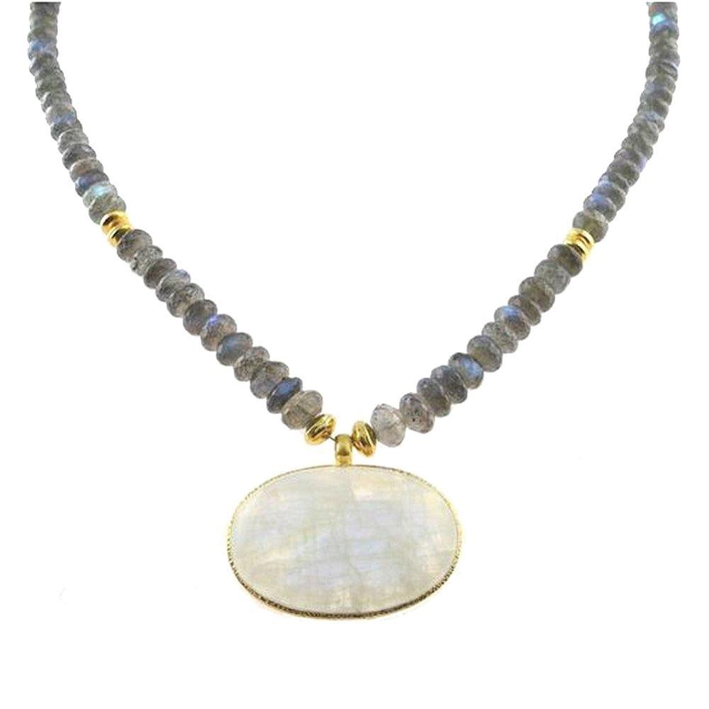 Labradorite and Moonstone Necklace-Vasant-Swag Designer Jewelry