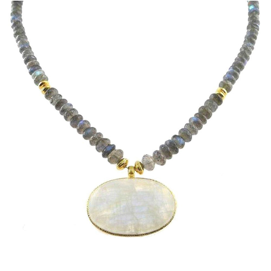 Labradorite and Moonstone Necklace-Vasant-Swag Designer Jewelry