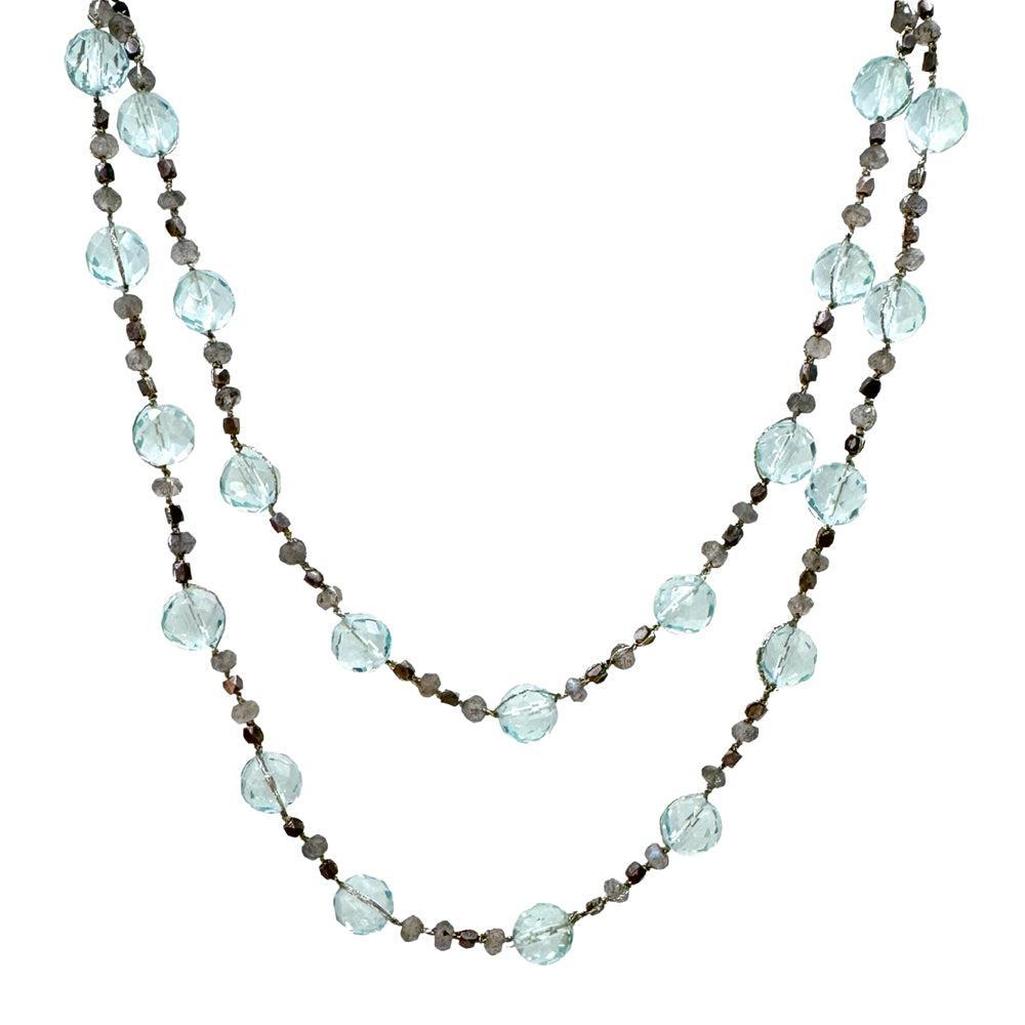 Labrodorite and Green Topaz Necklace-Danielle Welmond-Swag Designer Jewelry