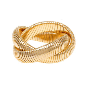 Large Double Cobra Bracelet in Gold-Janis Savitt-Swag Designer Jewelry