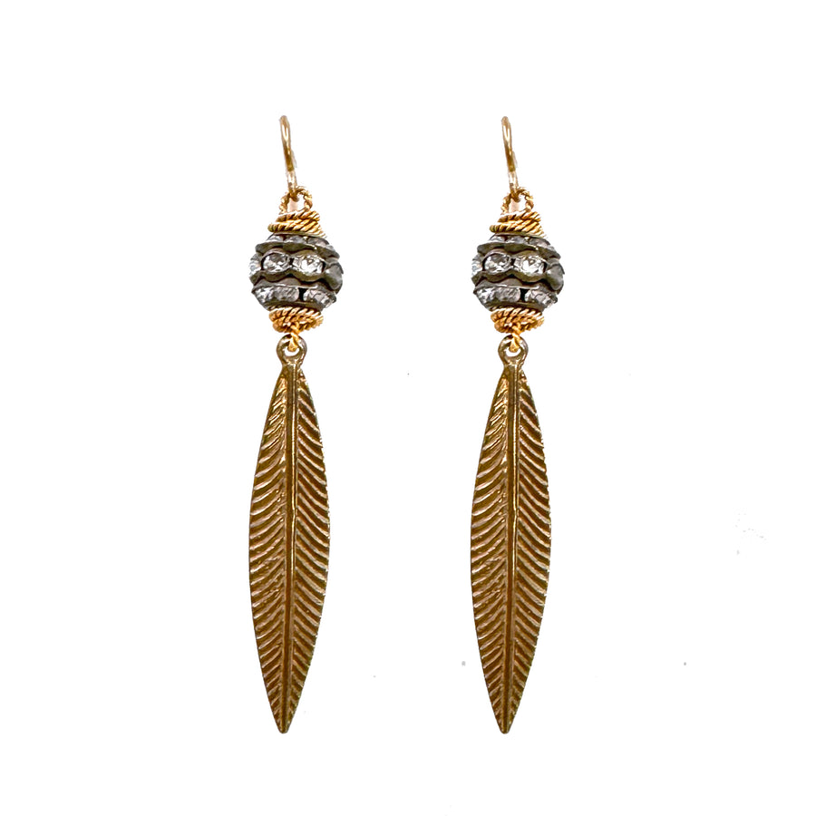 Leaf Dangle Earrings-Andrea Barnett-Swag Designer Jewelry