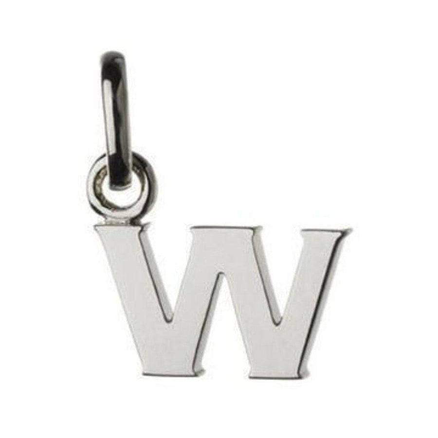 Silver letter W charm pendant

