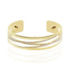 Liens Precious 14mm gold cuff bracelet with sparkling pave diamond detailing.
