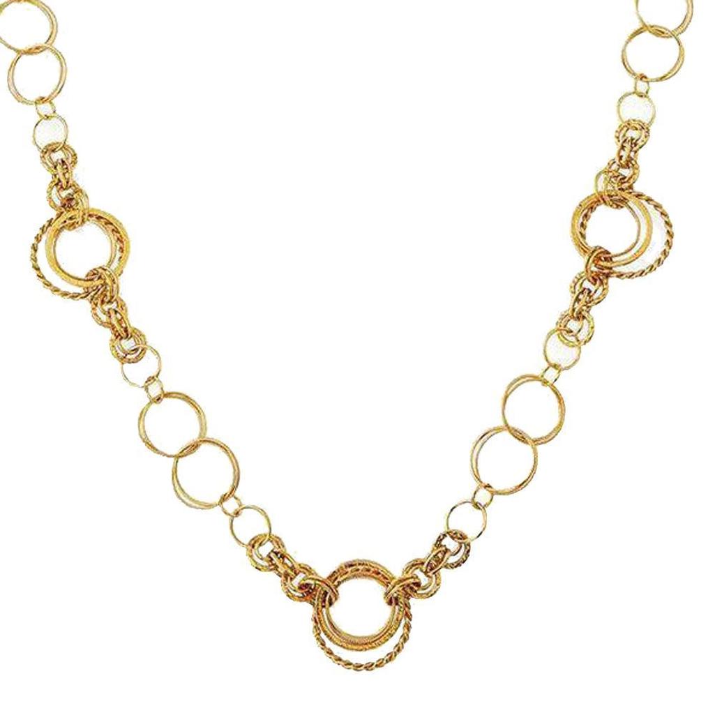 Long Round Gold Link Necklace-Jose Maria Barrera-Swag Designer Jewelry