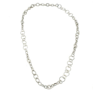 Long Silver Link Necklace-Jose Maria Barrera-Swag Designer Jewelry