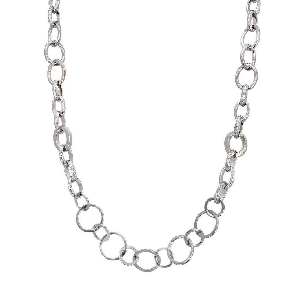 Long Silver Link Necklace-Jose Maria Barrera-Swag Designer Jewelry