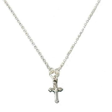 Lovers Solo Cross Charm Necklace: Delicate silver cross pendant on a fine chain.
