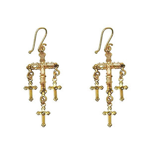 Madonna Multi Cross Earrings-Virgins Saints and Angels-Swag Designer Jewelry