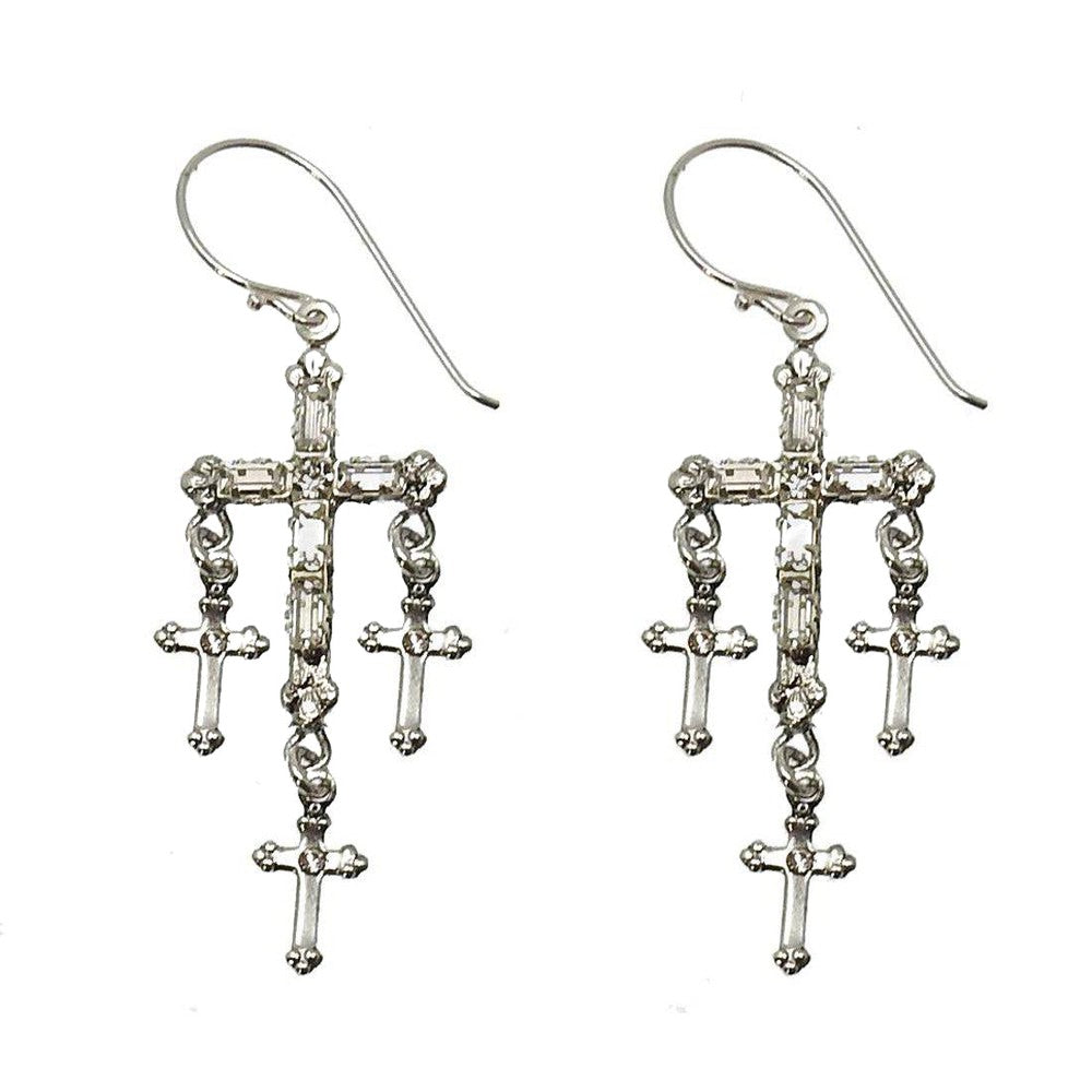 Madonna Multi Cross Earrings-Virgins Saints and Angels-Swag Designer Jewelry