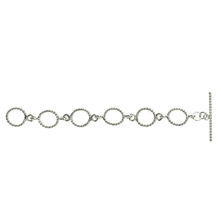 Silver necklace extender with twisted oval links and a T-bar clasp.
