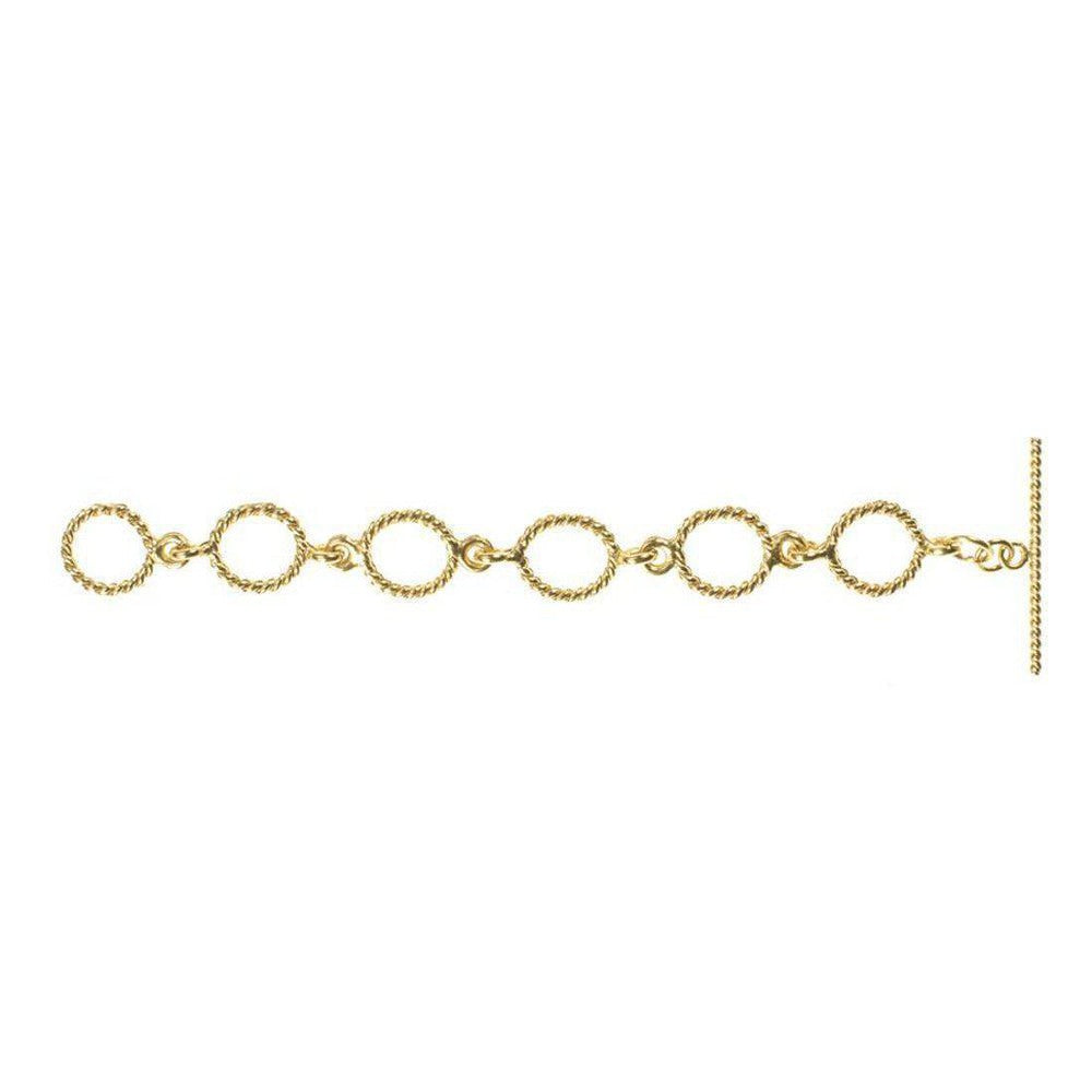 Gold or silver Magdalena necklace extender with twisted rope oval links and a toggle clasp.
