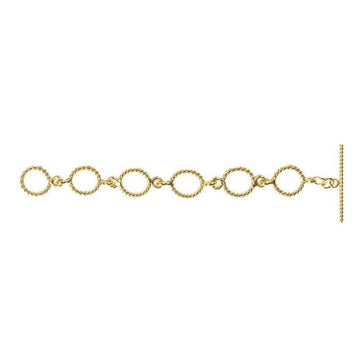 Gold or silver Magdalena necklace extender with twisted rope oval links and a toggle clasp.
