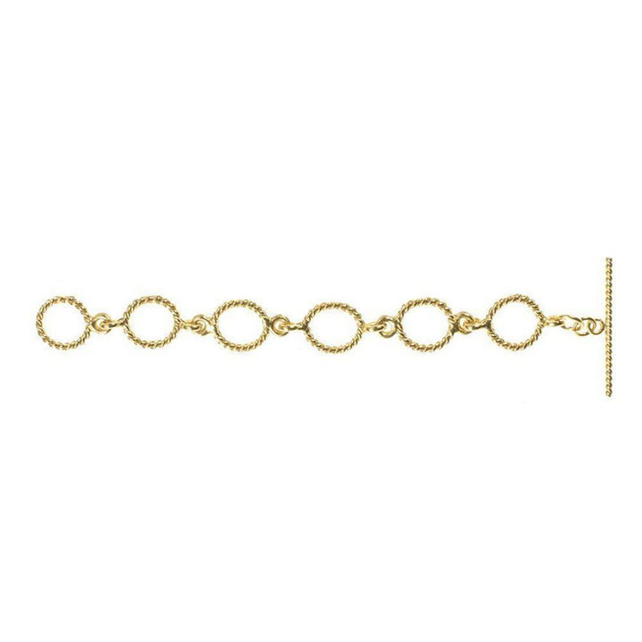 Gold or silver Magdalena necklace extender with twisted rope oval links and a toggle clasp.
