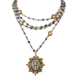 Magdalena in Gold Blue Obsidian-Virgins Saints and Angels-Swag Designer Jewelry