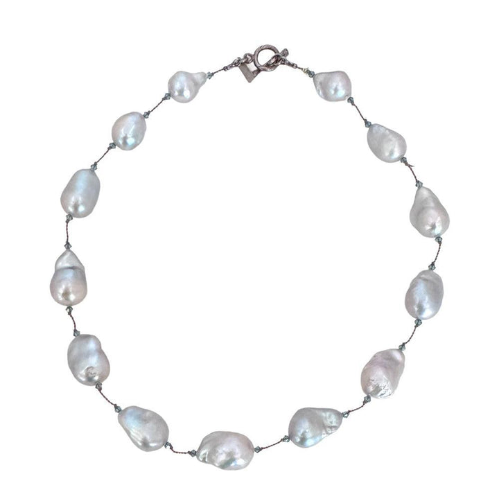 Margo Morrison Grey Baroque Pearl, Swarovski Crystal Necklace-Margo Morrison-Swag Designer Jewelry