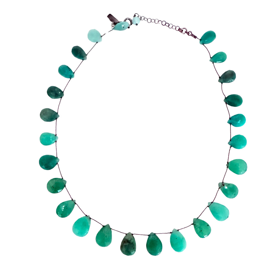 Margo Morrison Large Faceted Chrysoprase Teardrop Necklace-Margo Morrison-Swag Designer Jewelry