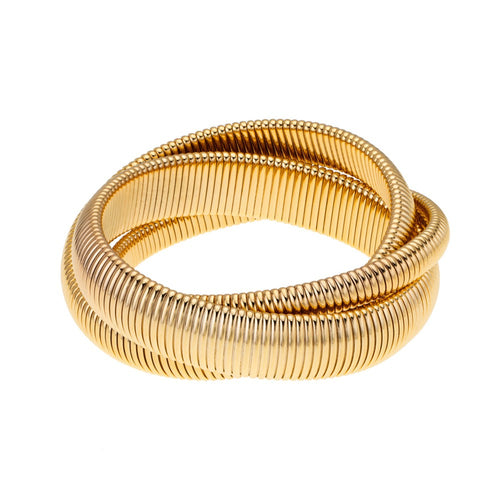 Medium Triple Gold Cobra Bracelet-Janis Savitt-Swag Designer Jewelry