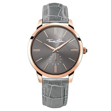 Men's grey leather Thomas Sabo watch with rose gold accents
