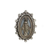 Milagrosa Silver Ring, size 9, features clear crystal accents & Virgin Mary oval medallion.
