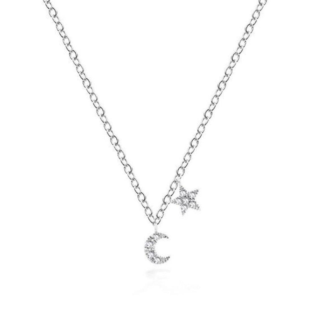 Mini Moon and Star Necklace-Meira T-Swag Designer Jewelry